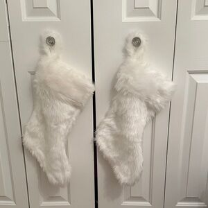 White Faux Fur Christmas Stockings